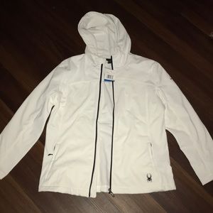 Spyder Full Zip Hooded Athletic Mid-Weight Jacket Sporty Top NWT